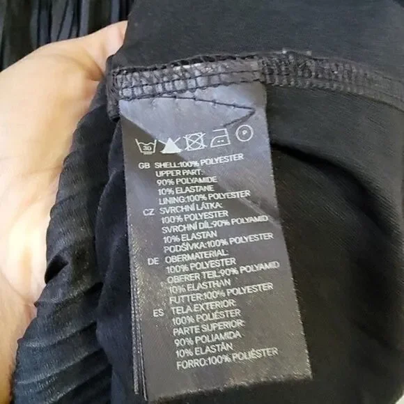 H&M Black Pleated Cocktail Party Dress Size Small - Picture 6 of 12